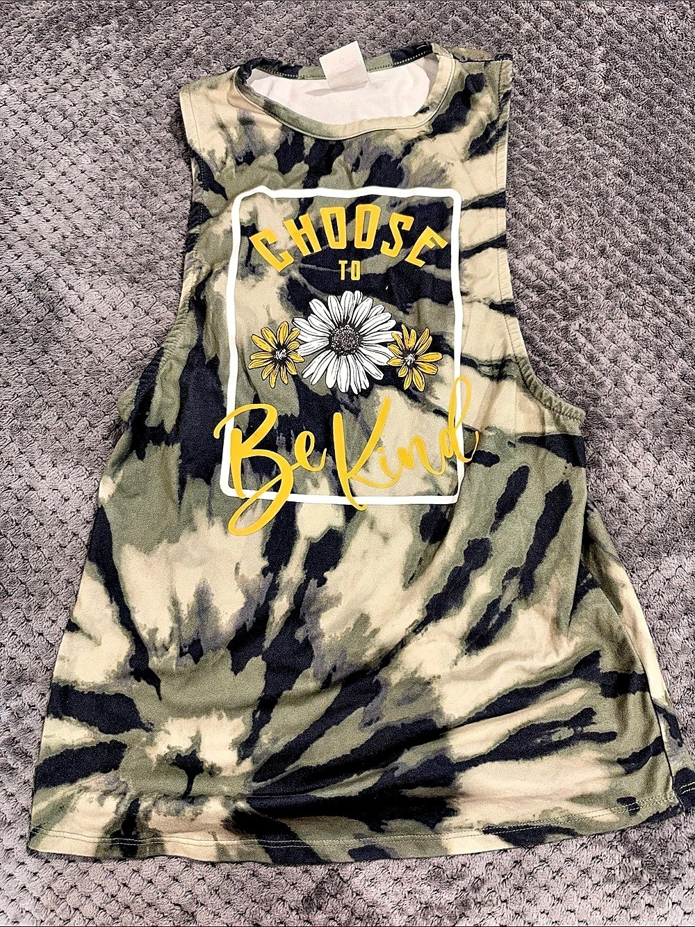 Tie-Dye Tank Top in Green & Black Like New